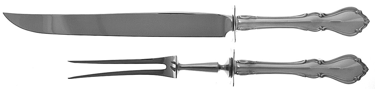 Hampton Court (Sterling, 1964) (2 Pc)Carving Set-Lg Stnbl/Roast w/Sterling Guard by Reed & Barton-1