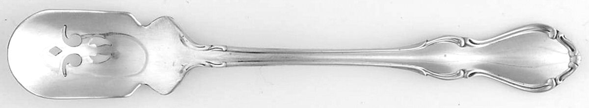 Hampton Court (Sterling, 1964) Short Handled Olive Spoon with Pierced Bowl by Reed & Barton-1
