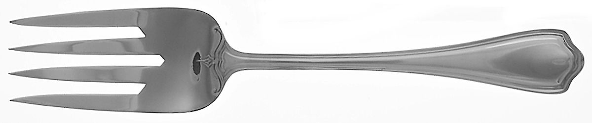 Hepplewhite-Plain (Sterling, 1907, No Monos) Fork-Cold Meat/Servg-Sm/Solid by Reed & Barton-1