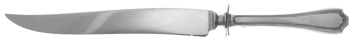 Hepplewhite-Plain (Sterling, 1907, No Monos) Large Stainless Blade Roast Carving Knife by Reed & Barton-1