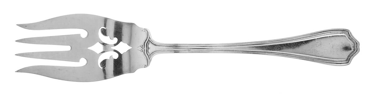 Hepplewhite-Plain (Sterling, 1907, No Monos) Large Chipped Beef Fork by Reed & Barton-1