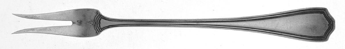 Hepplewhite-Plain (Sterling, 1907, No Monos) Short Handle Pickle/Olive Fork by Reed & Barton-1