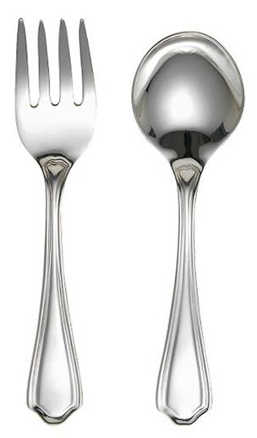 Hepplewhite-Plain (Sterling, 1907, No Monos) (2pc) New Style Baby Set (BFNS, BSNS) by Reed & Barton-1