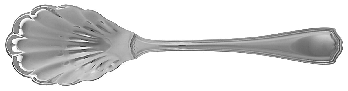 Hepplewhite-Plain (Sterling, 1907, No Monos) Sugar Shell Spoon by Reed & Barton-1