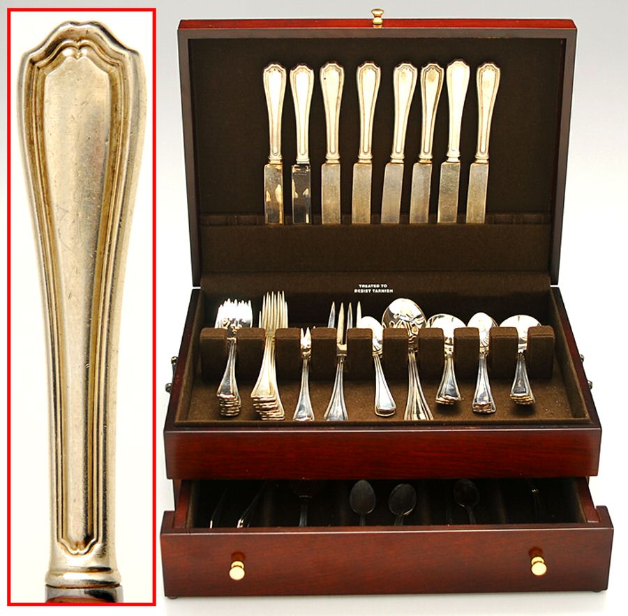 Hepplewhite-Plain (Sterling, 1907, No Monos) 64 Piece Set by Reed & Barton-1