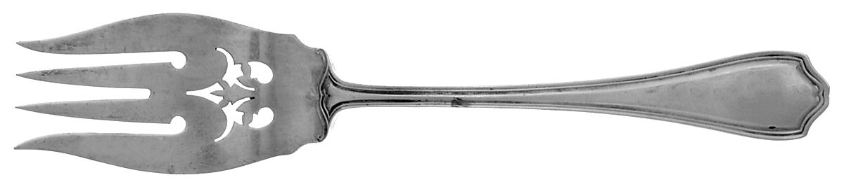 Hepplewhite-Plain (Sterling, 1907, No Monos) Fork-Cold Meat/Servg-Sm/Solid by Reed & Barton-1