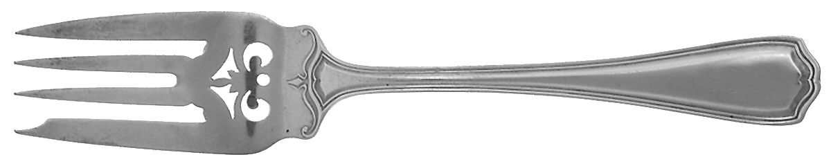 Hepplewhite-Plain (Sterling, 1907, No Monos) Small Individual Solid Fish/Salad Fork by Reed & Barton-1
