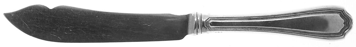 Hepplewhite-Plain (Sterling, 1907, No Monos) Individual Fish Knife with Silverplate Blade by Reed & Barton-1