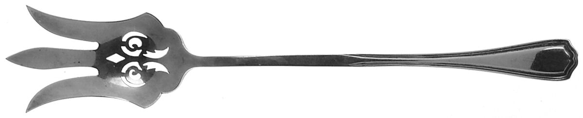 Hepplewhite-Plain (Sterling, 1907, No Monos) Large Lettuce Serving Fork by Reed & Barton-1