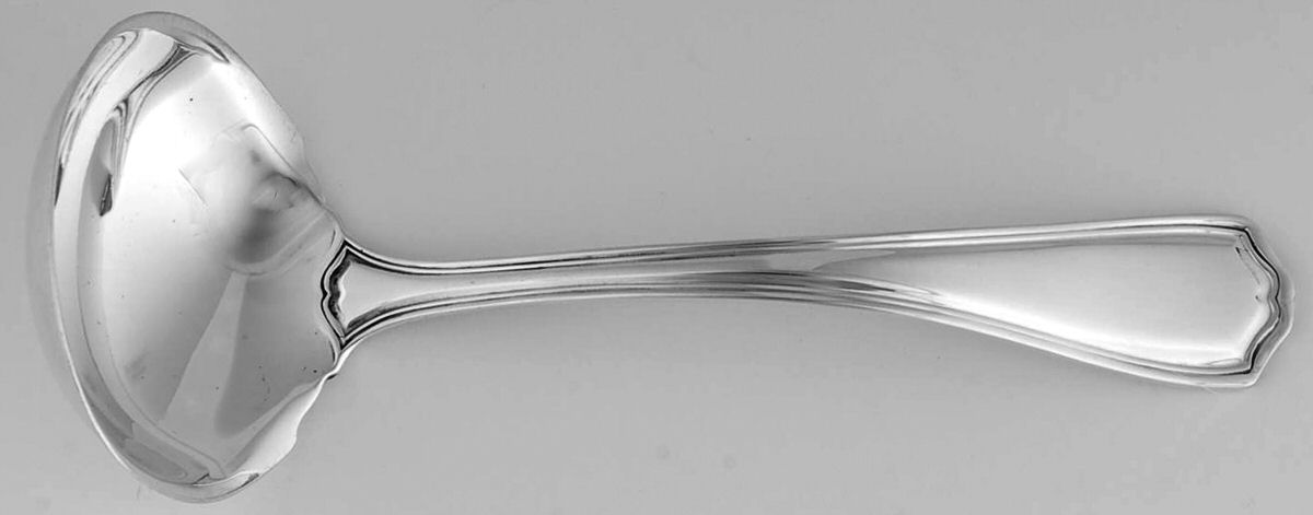 Hepplewhite-Plain (Sterling, 1907, No Monos) Solid Piece Cream Ladle by Reed & Barton-1