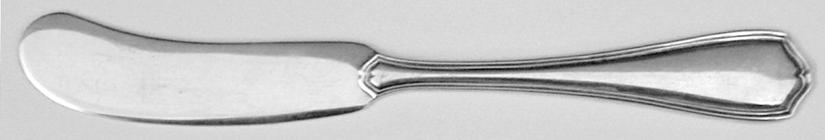 Hepplewhite-Plain (Sterling, 1907, No Monos) Flat Handle Butter Spreader by Reed & Barton-1