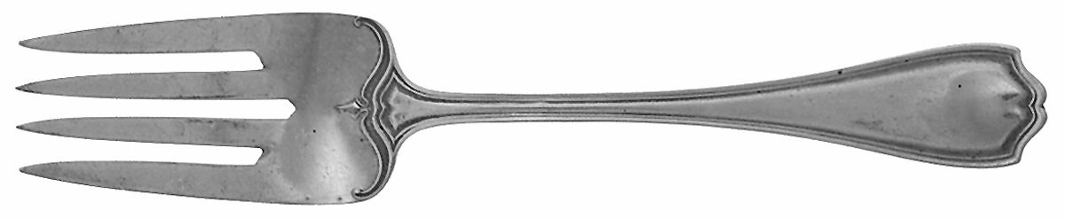 Hepplewhite-Plain (Sterling, 1907, No Monos) Medium Solid Cold Meat Serving Fork by Reed & Barton-1