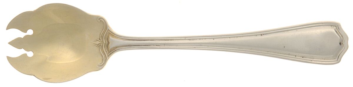 Hepplewhite-Plain (Sterling, 1907, No Monos) Ice Cream Fork by Reed & Barton-1