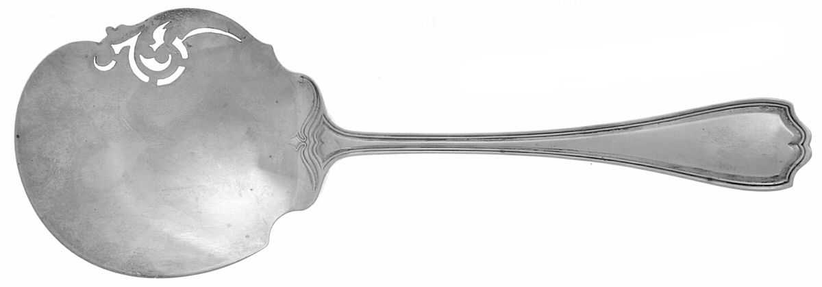 Hepplewhite-Plain (Sterling, 1907, No Monos) Pierced Fried Oyster Server by Reed & Barton-1
