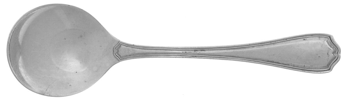 Hepplewhite-Plain (Sterling, 1907, No Monos) Round Bowl Soup Spoon (Bouillon) by Reed & Barton-1