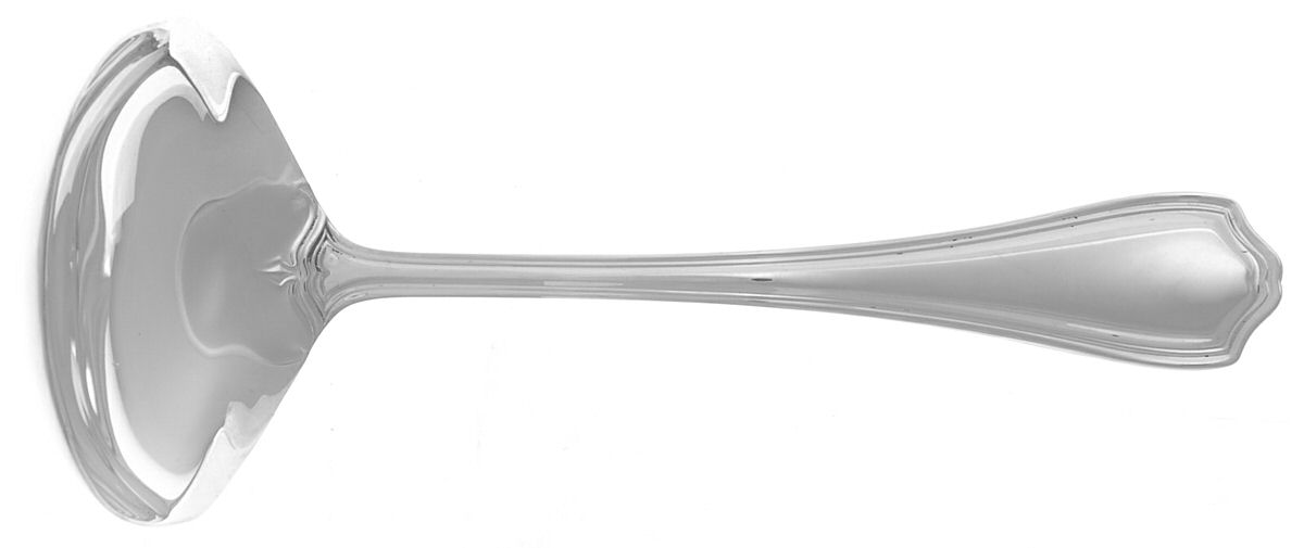 Hepplewhite-Plain (Sterling, 1907, No Monos) Solid Gravy Ladle by Reed & Barton-1