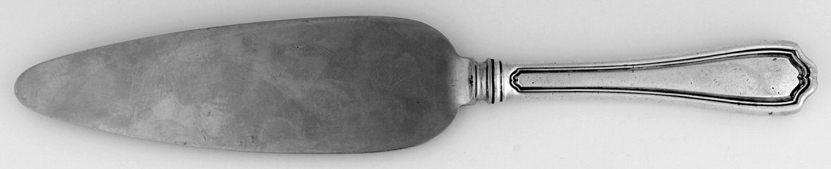 Hepplewhite-Plain (Sterling, 1907, No Monos) Pie Server with Stainless Blade by Reed & Barton-1