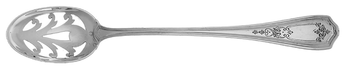 Hepplewhite-Chased (Sterling, 1907) Pierced Bowl Short Handle Olive Spoon by Reed & Barton-1