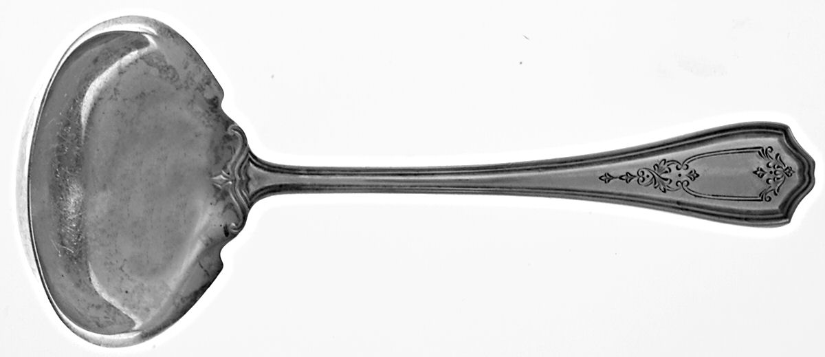 Hepplewhite-Chased (Sterling, 1907) Solid Gravy Ladle by Reed & Barton-1