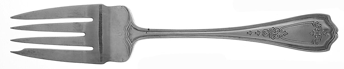 Hepplewhite-Chased (Sterling, 1907) Medium Solid Cold Meat Serving Fork by Reed & Barton-1