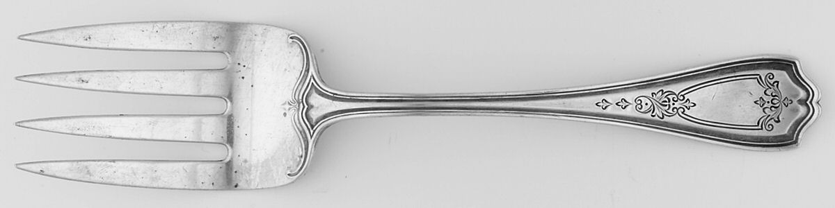 Hepplewhite-Chased (Sterling, 1907) Solid Serving Fork by Reed & Barton-1