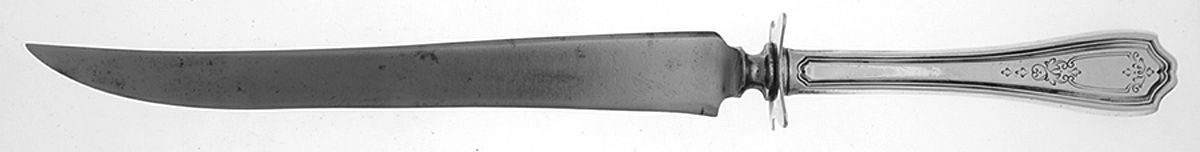 Hepplewhite-Chased (Sterling, 1907) Large Carving/Roast Knife StnlBl w/Sterling Guard by Reed & Barton-1