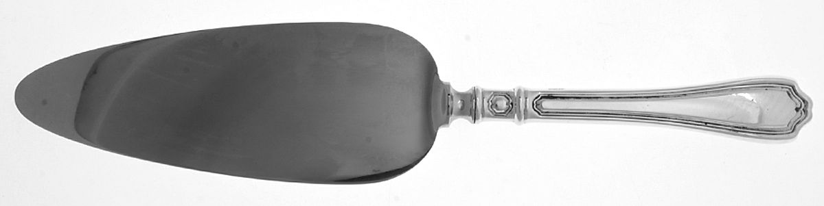 Hepplewhite-Engrv (Sterling, 1907, No Monos) Pie Server with Stainless Blade by Reed & Barton-1