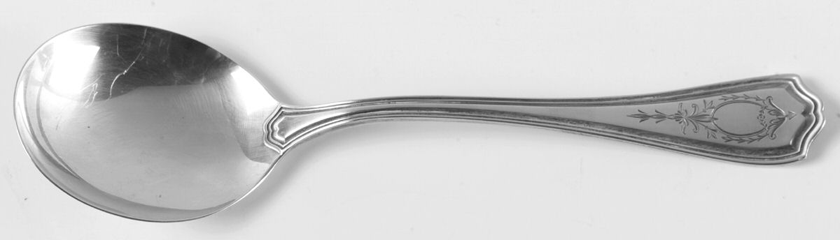 Hepplewhite-Engrv (Sterling, 1907, No Monos) Round Bowl Soup Spoon (Gumbo) by Reed & Barton-1