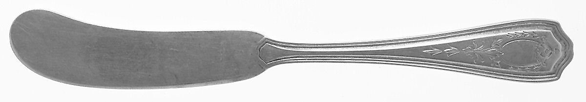 Hepplewhite-Engrv (Sterling, 1907, No Monos) Flat Handle Butter Spreader by Reed & Barton-1