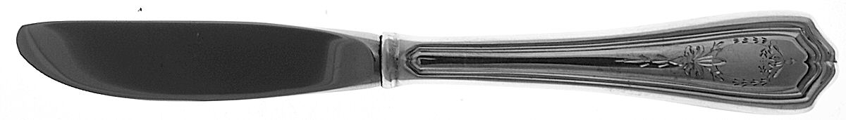 Hepplewhite-Engrv (Sterling, 1907, No Monos) Modern Hollow Butter Spreader (Stainless) by Reed & Barton-1