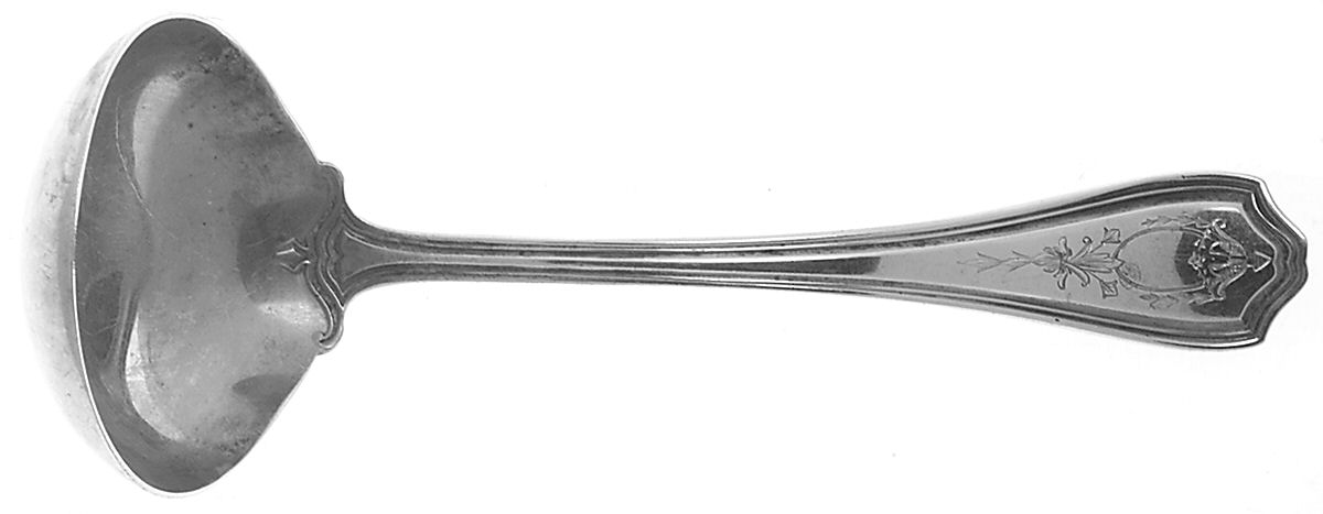 Hepplewhite-Engrv (Sterling, 1907, No Monos) Solid Gravy Ladle by Reed & Barton-1
