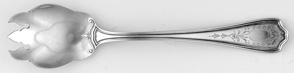 Hepplewhite-Engrv (Sterling, 1907, No Monos) Small Ice Cream Fork by Reed & Barton-1