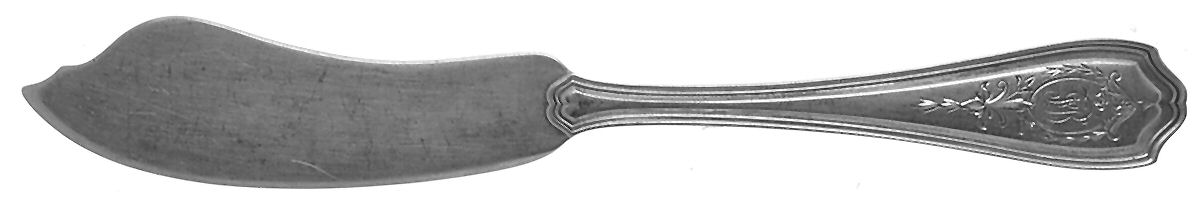 Hepplewhite-Engrv (Sterling, 1907, No Monos) Individual Solid Fish Knife by Reed & Barton-1