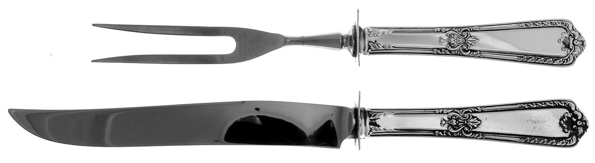 Heritage (Sterling, 1924) 2 Piece Small Carving Set W/ Sterling Guard by Reed & Barton-1