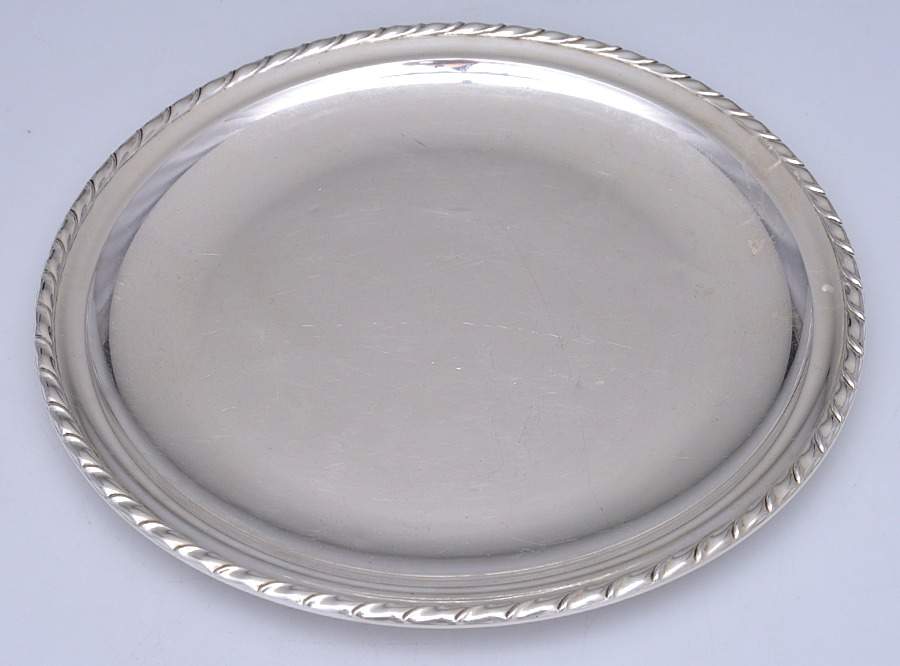 Hibiscus (Sterling, Hollowware) 10" Sandwich Plate by Reed & Barton-1
