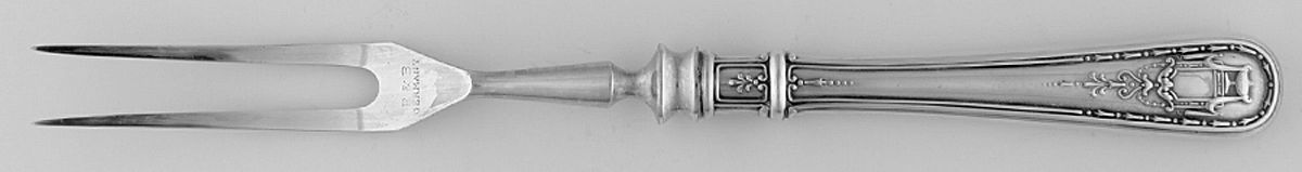 Holworthy (1910, Silverplate) Small Steak Carving Fork with Stainless Prongs by Reed & Barton-1