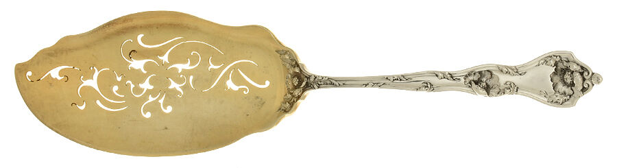 Intaglio (Sterling, 1905, Eagle-R-Lion) Large Solid Pierced Fish Knife by Reed & Barton-1