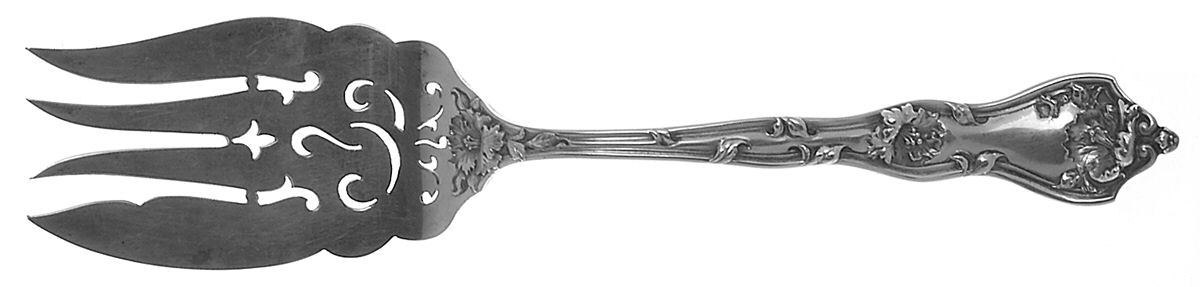 Intaglio (Sterling, 1905, Eagle-R-Lion) Small Solid Cold Meat Serving Fork by Reed & Barton-1