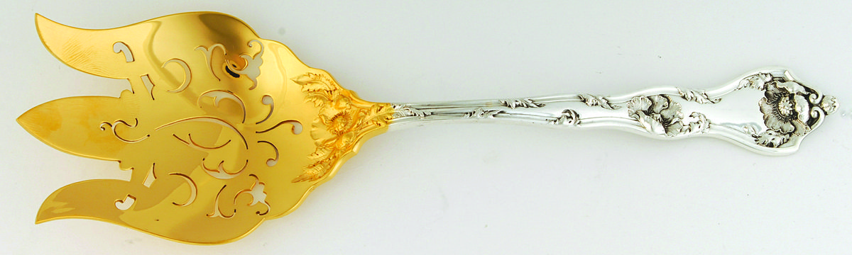 Intaglio (Sterling, 1905, Eagle-R-Lion) Solid Salad Serving Fork by Reed & Barton-1