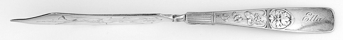 Italian (Silverplate, 1885) Flat Twisted Handle Master Butter Knife by Reed & Barton-1