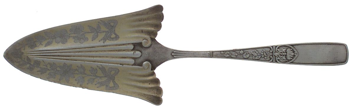 Italian (Silverplate, 1885) Large Solid Bright Cut Pie Knife by Reed & Barton-1