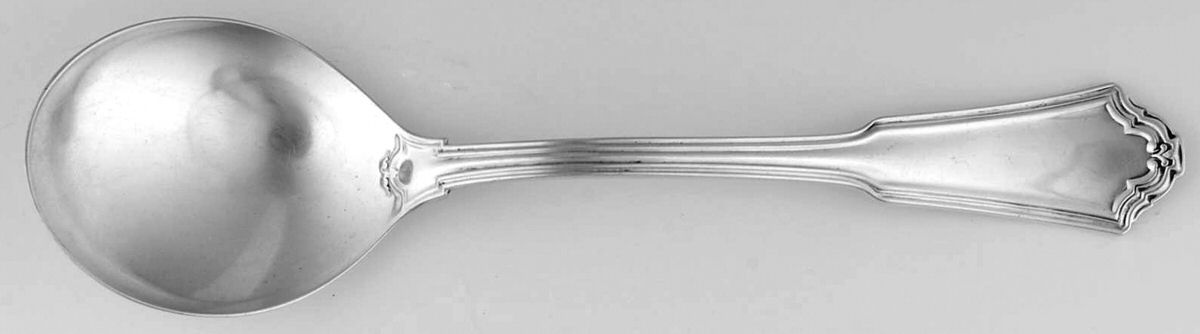 Jacobean (Sterling, No Monograms) Round Bowl Soup Spoon (Gumbo) by Reed & Barton-1