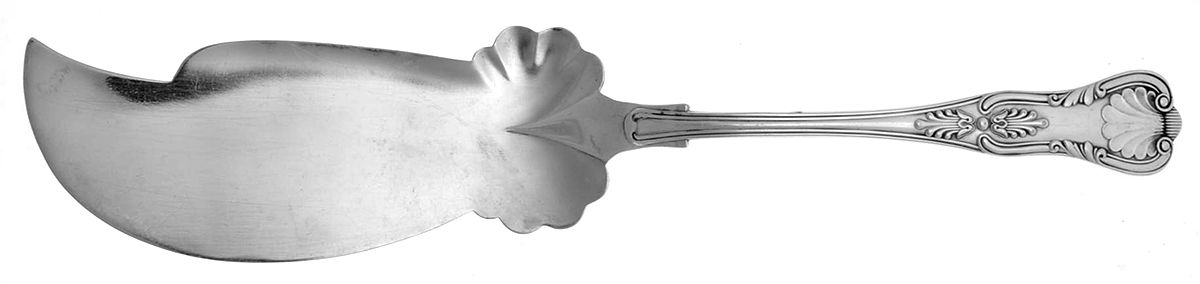 Kings (Silverplate, 1900) Large Solid Fish Serving Knife by Reed & Barton-1