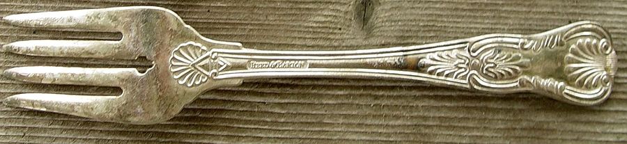 Kings (Silverplate, 1900) Dessert Fork by Reed & Barton-1