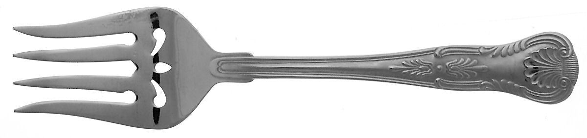 Kings (Stainless, Select, Korea) Medium Solid Cold Meat Serving Fork by Reed & Barton-1