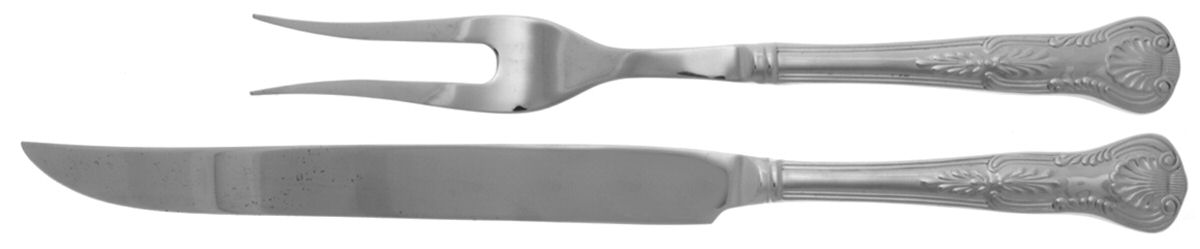 Kings (Stainless, Select, Korea) Large 2-Piece Roast Carving Set w/Stainless Blade by Reed & Barton-1