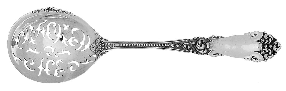 La Marquise (Sterling, 1895) Small Cracked Ice Serving Spoon w/Hidden Piercing by Reed & Barton-1