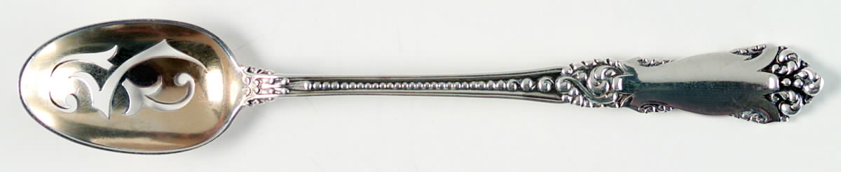 La Marquise (Sterling, 1895) Pierced Bowl Short Handle Olive Spoon by Reed & Barton-1