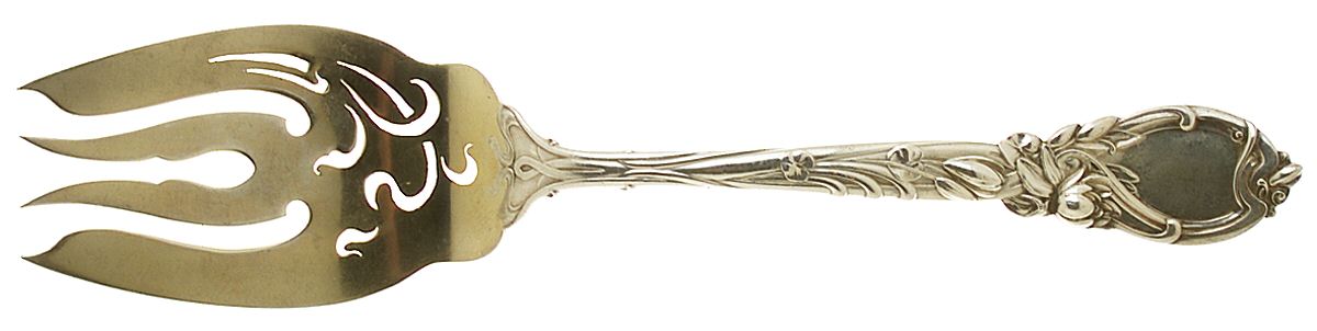 La Parisienne (Sterling, 1902) Medium Solid Cold Meat Serving Fork by Reed & Barton-1