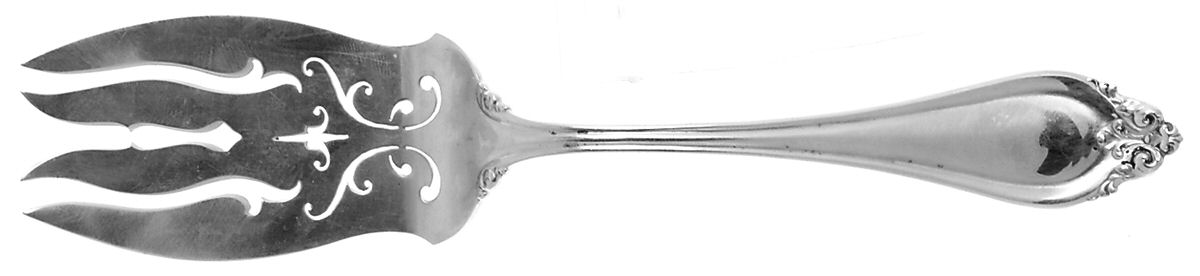 La Perle (Sterling, 1902) Large Solid Cold Meat Serving Fork by Reed & Barton-1